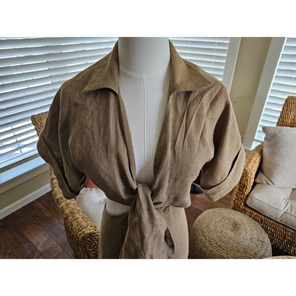 Just Bee Queen Chiara Dress 100% Linen Women's XS Resortwear Beach Bohemian - Picture 5 of 13